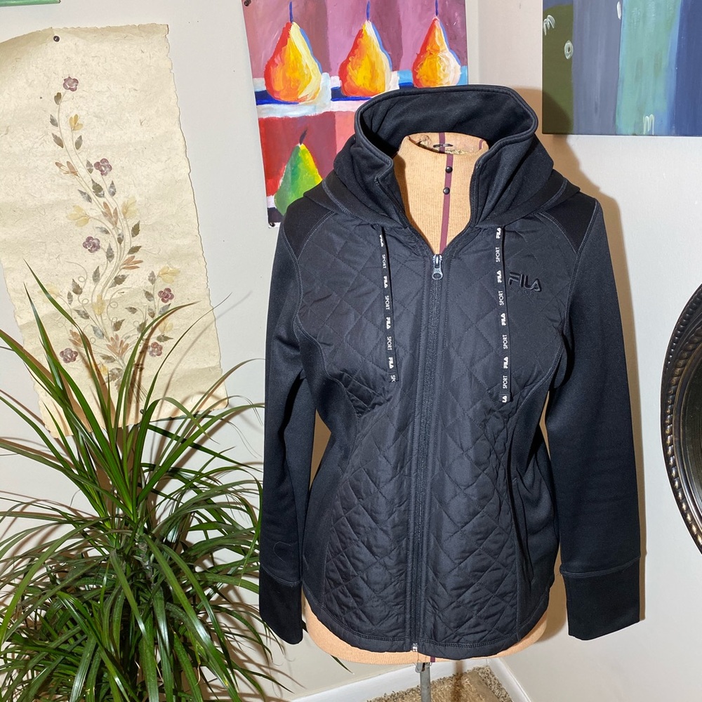 Fila Sport Black Zip Up Jacket with Hood